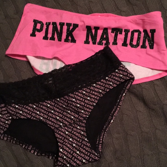 Victoria's Secret Other - VICTORIAS SECRET LOGO panty SET XS S NWT